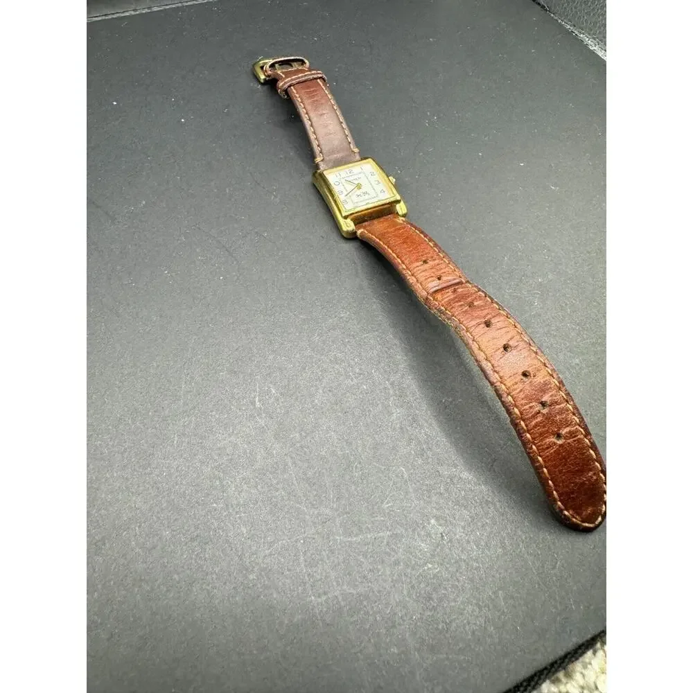 Coach Stainless Steel Gold Tone Square Watch CA.88.7.34.0914 White Dial Working - Picture 4 of 11